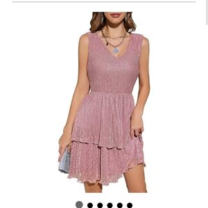 Chic Pink Layered Mini Dress